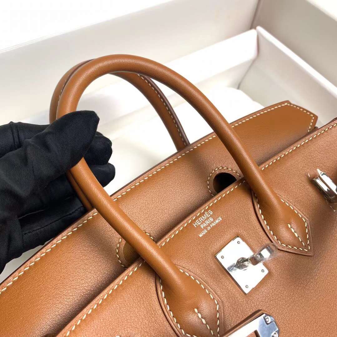 Hermes Birkin 25CM Swift Leather Handbag Brown 